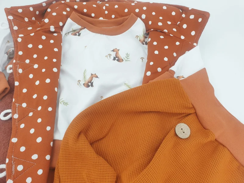 Coole Pumphose | Babyset Terracotta – kurz & lang bis Gr. 140 | Handmade