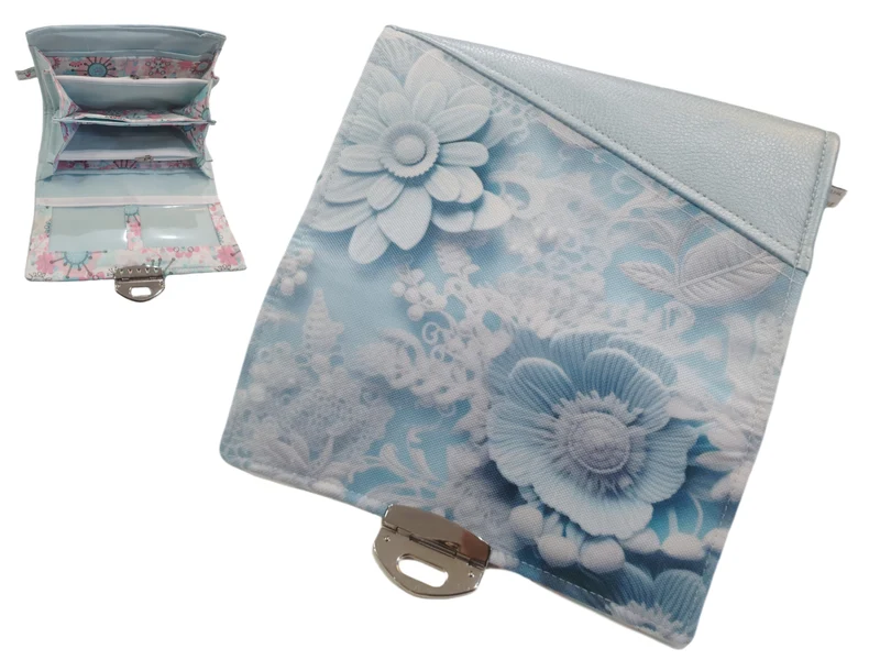 Geldbörse hellblau Blumen von Atelier MiaMia