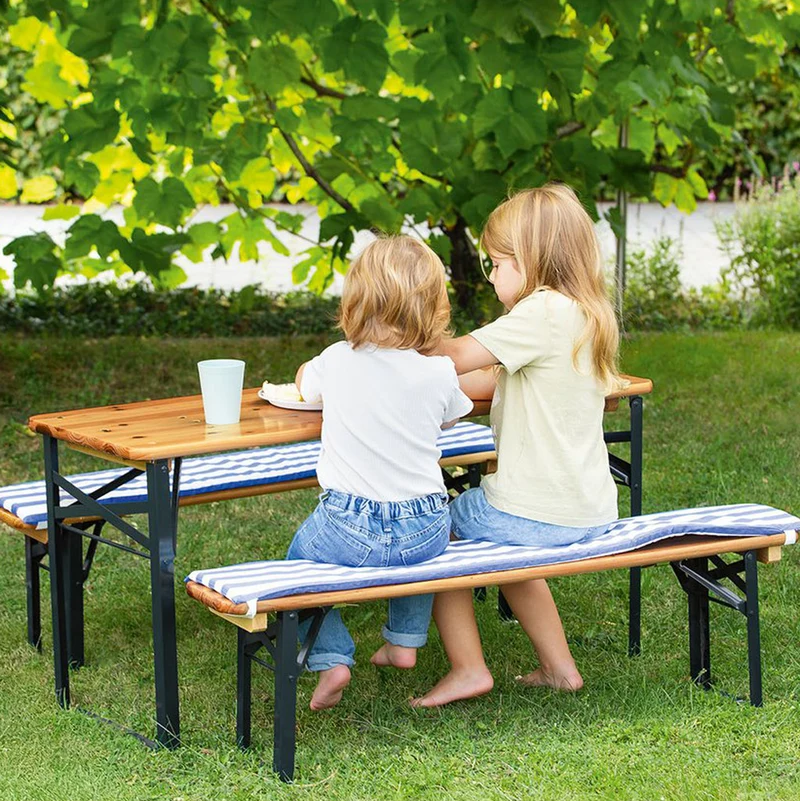 3-teilige Kinder-Festzeltgarnitur, Vollmassiv Tanne