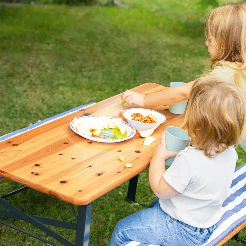 3-teilige Kinder-Festzeltgarnitur, Vollmassiv Tanne