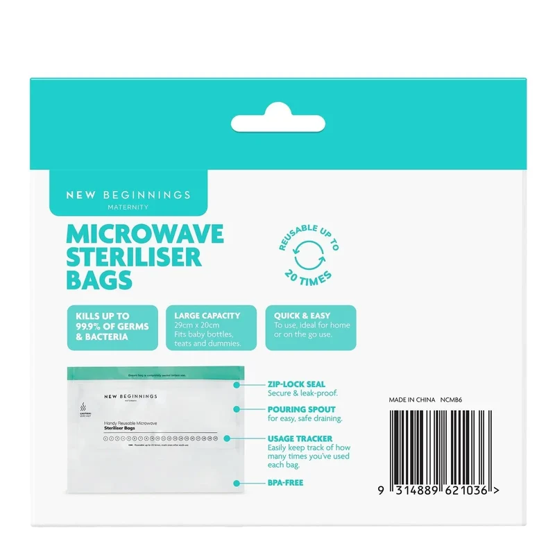 New Beginnings Microwave Steriliser Bags (6pk)