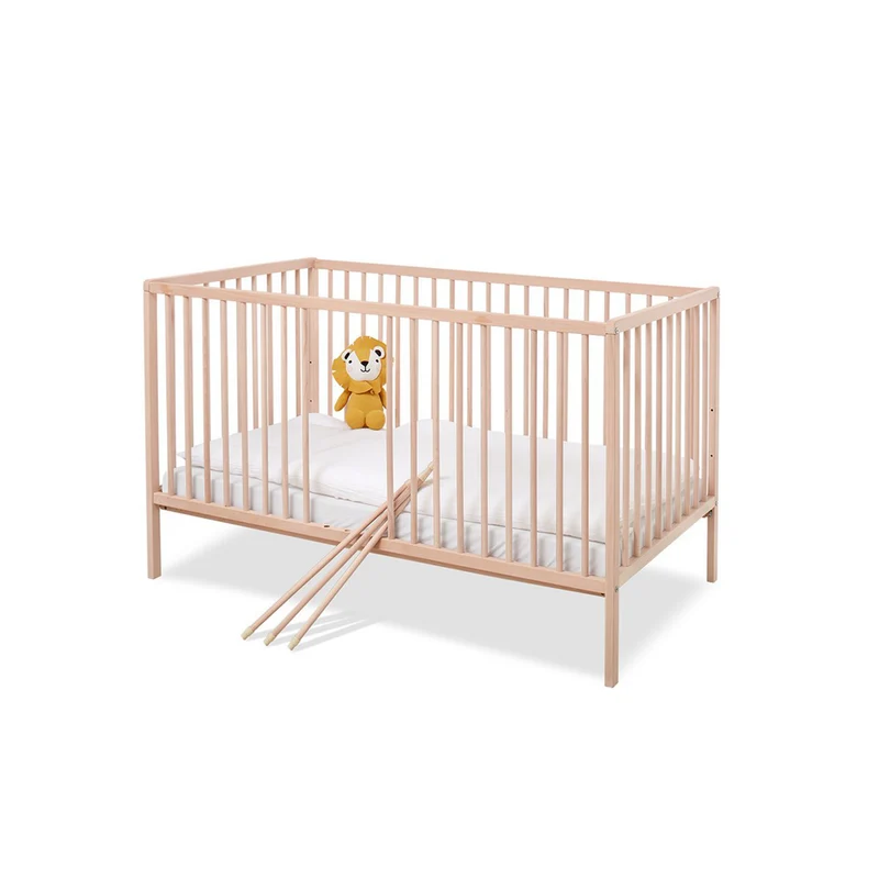 Babybett Hanna 70x140 cm aus Buchenholz, höhenverstellbar