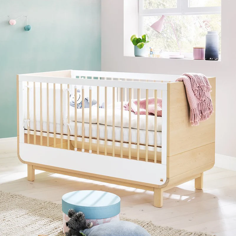Babybett Round 70x140 cm, höhenverstellbar & umbaubar