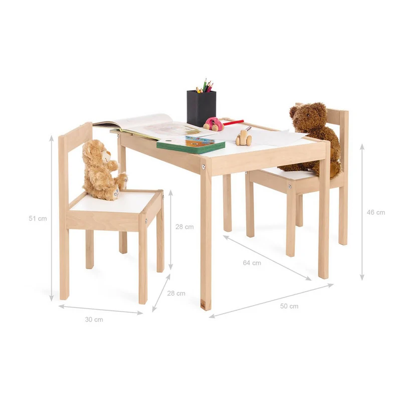 Sitzset 3-teilig - Kindertisch & 2 Stühle