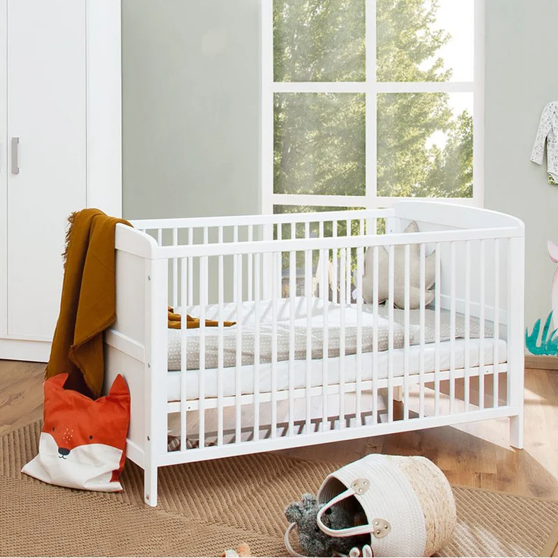 Babybett Viktoria 70x140 cm, höhenverstellbar & umbaubar