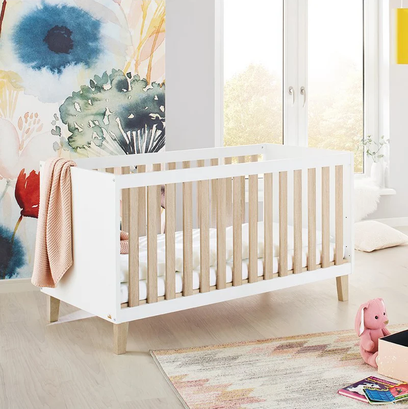 Babybett Lumi 70x140 cm, höhenverstellbar & umbaubar