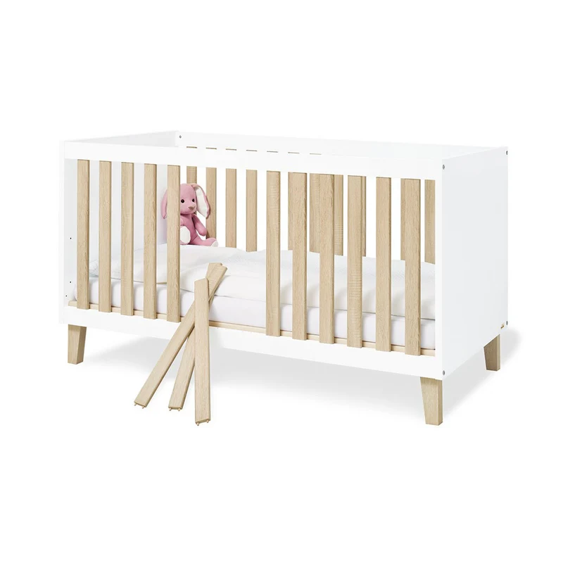 Babybett Lumi 70x140 cm, höhenverstellbar & umbaubar