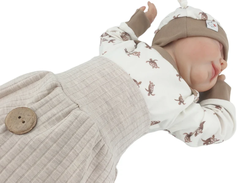 Coole Pumphose | Babyset Hellbeige – breite Rippe, kurz & lang bis Gr. 140 | Handmade