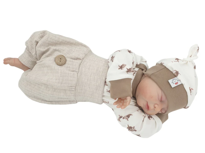 Coole Pumphose | Babyset Hellbeige – breite Rippe, kurz & lang bis Gr. 140 | Handmade