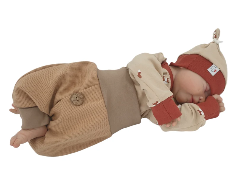 Coole Pumphose | Babyset Dunkelbeige – kurz & lang bis Gr. 140 | Handmade
