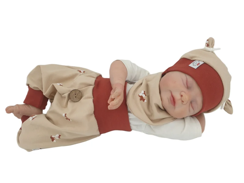 Coole Pumphose | Babyset Füchslein Natur – kurz & lang bis Gr. 140 | Handmade