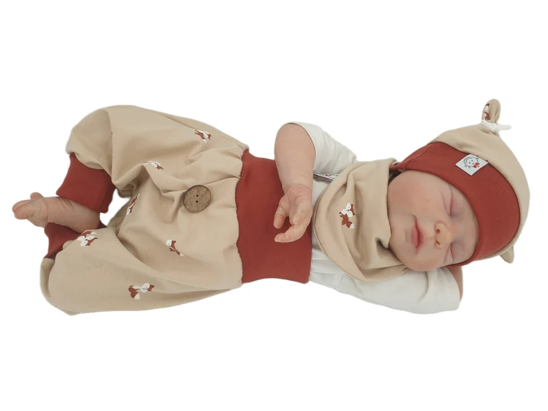 Coole Pumphose | Babyset Füchslein Natur – kurz & lang bis Gr. 140 | Handmade