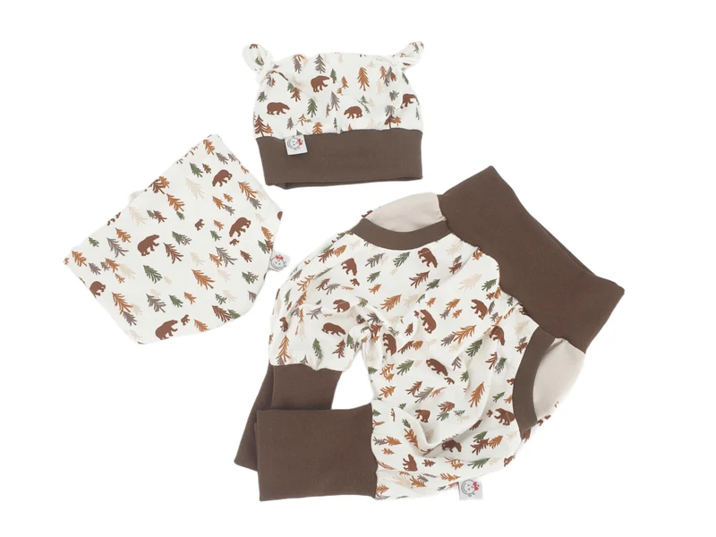 Coole Pumphose | Babyset Waldtiere Natur – kurz & lang bis Gr. 140 | Handmade