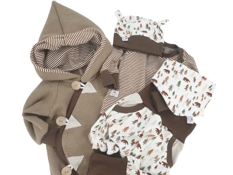 Coole Pumphose | Babyset Waldtiere Natur – kurz & lang bis Gr. 140 | Handmade