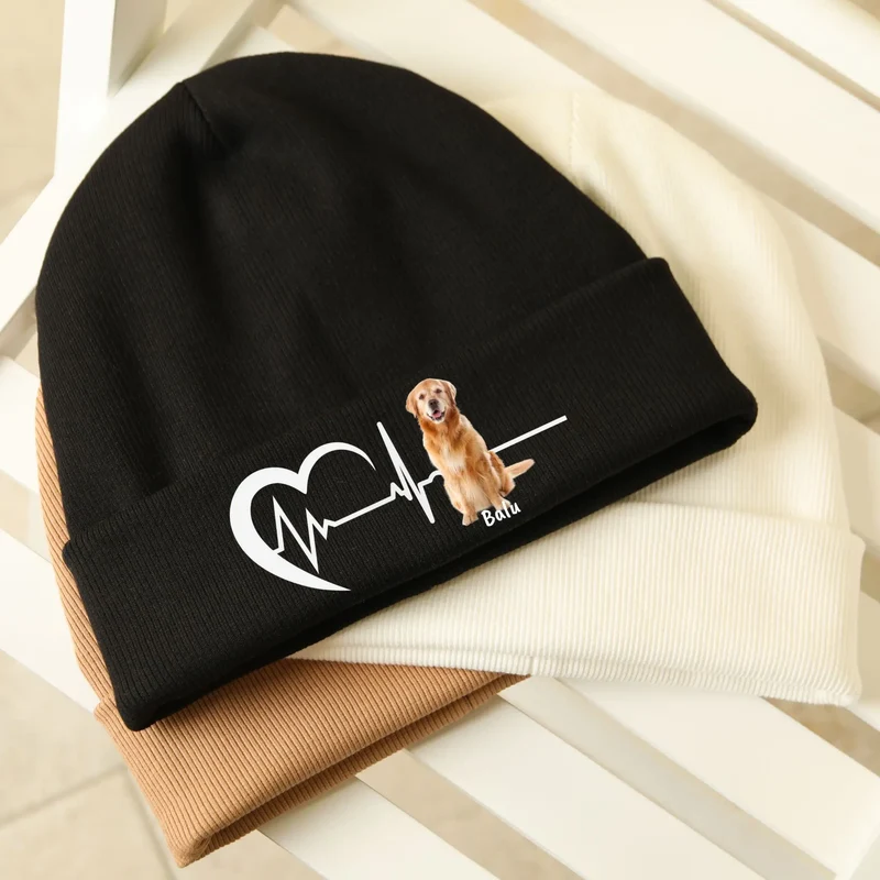 Herzschlag Beanie - individuelle Strickmütze