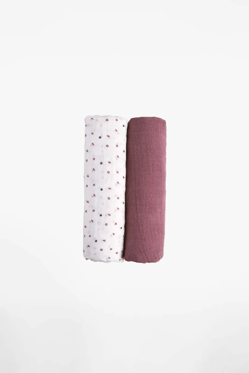 SOFT TOUCH 120x120 Newborn muslin cloths - Purple