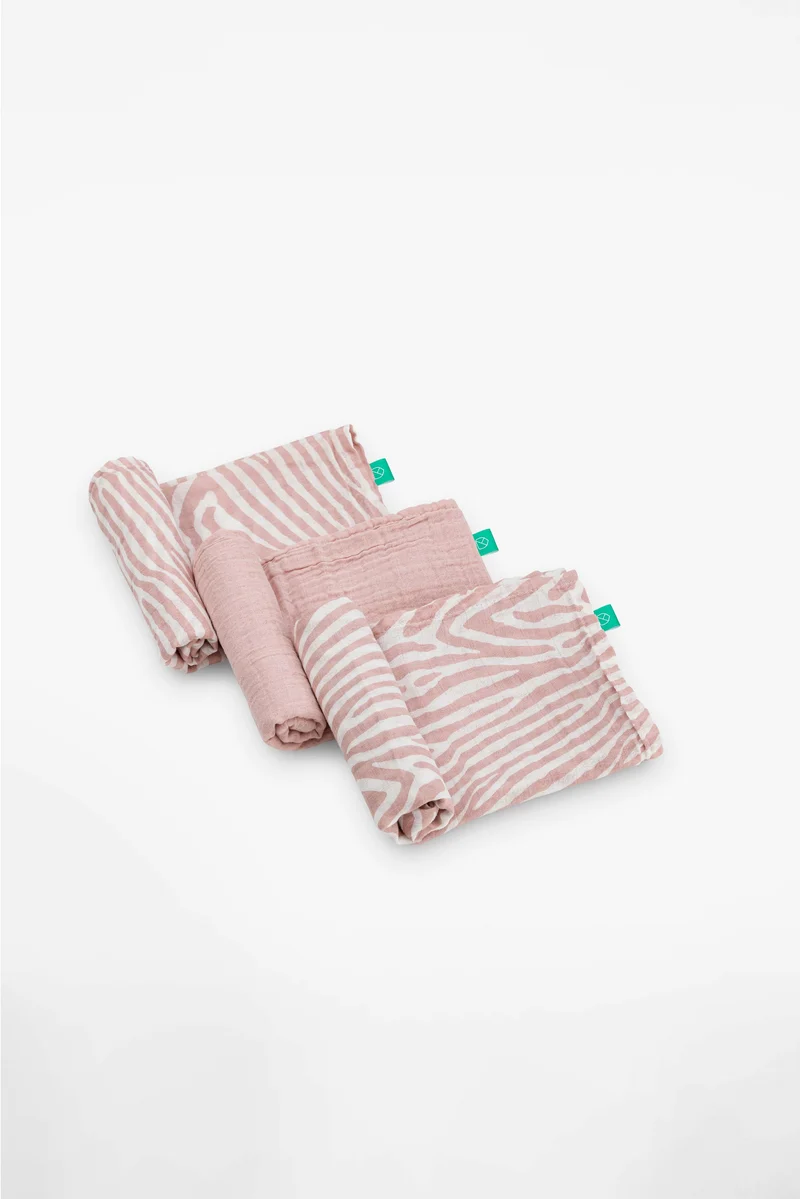 SOFT TOUCH 80x80 Newborn muslin cloths - Tiger Pink
