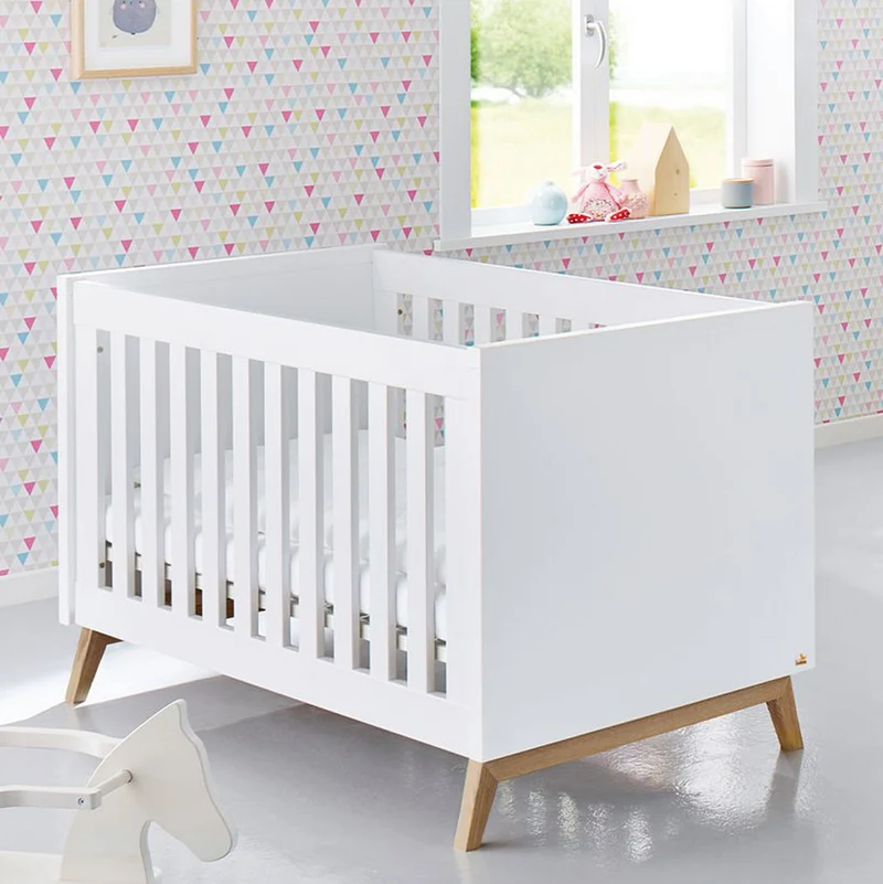 Babybett Riva 70x140 cm, höhenverstellbar & umbaubar