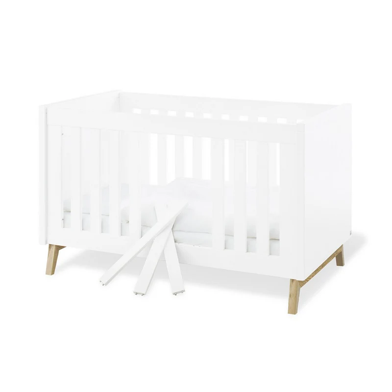 Babybett Riva 70x140 cm, höhenverstellbar & umbaubar