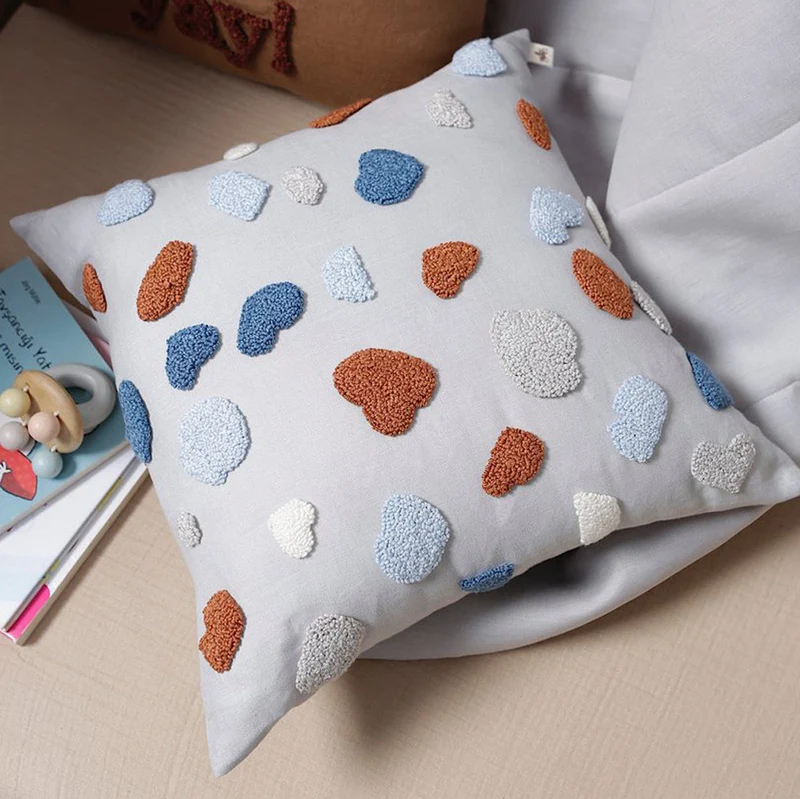 Kissen Terrazzo Muster 40x40 cm, Leinen