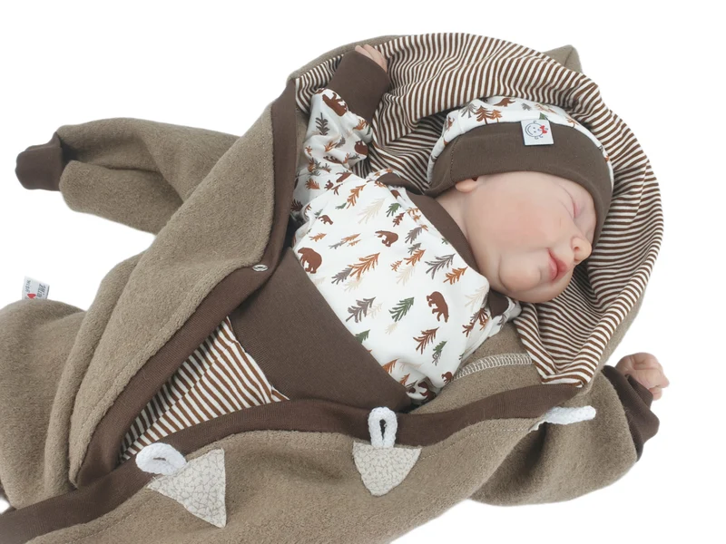 Walk - Overall Baby Kind von 50 bis 110 Designer Walkoverall beige/braun --walk von Atelier MiaMia