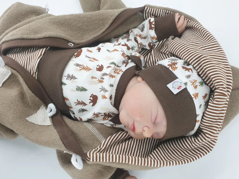 Walk - Overall Baby Kind von 50 bis 110 Designer Walkoverall beige/braun --walk von Atelier MiaMia