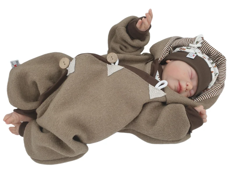 Walk - Overall Baby Kind von 50 bis 110 Designer Walkoverall beige/braun --walk von Atelier MiaMia