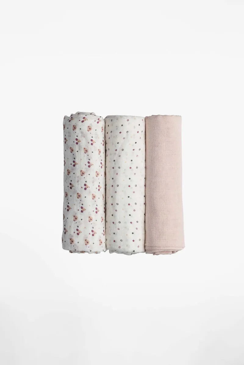 SOFT TOUCH 80x80 Newborn muslin cloths - Pink