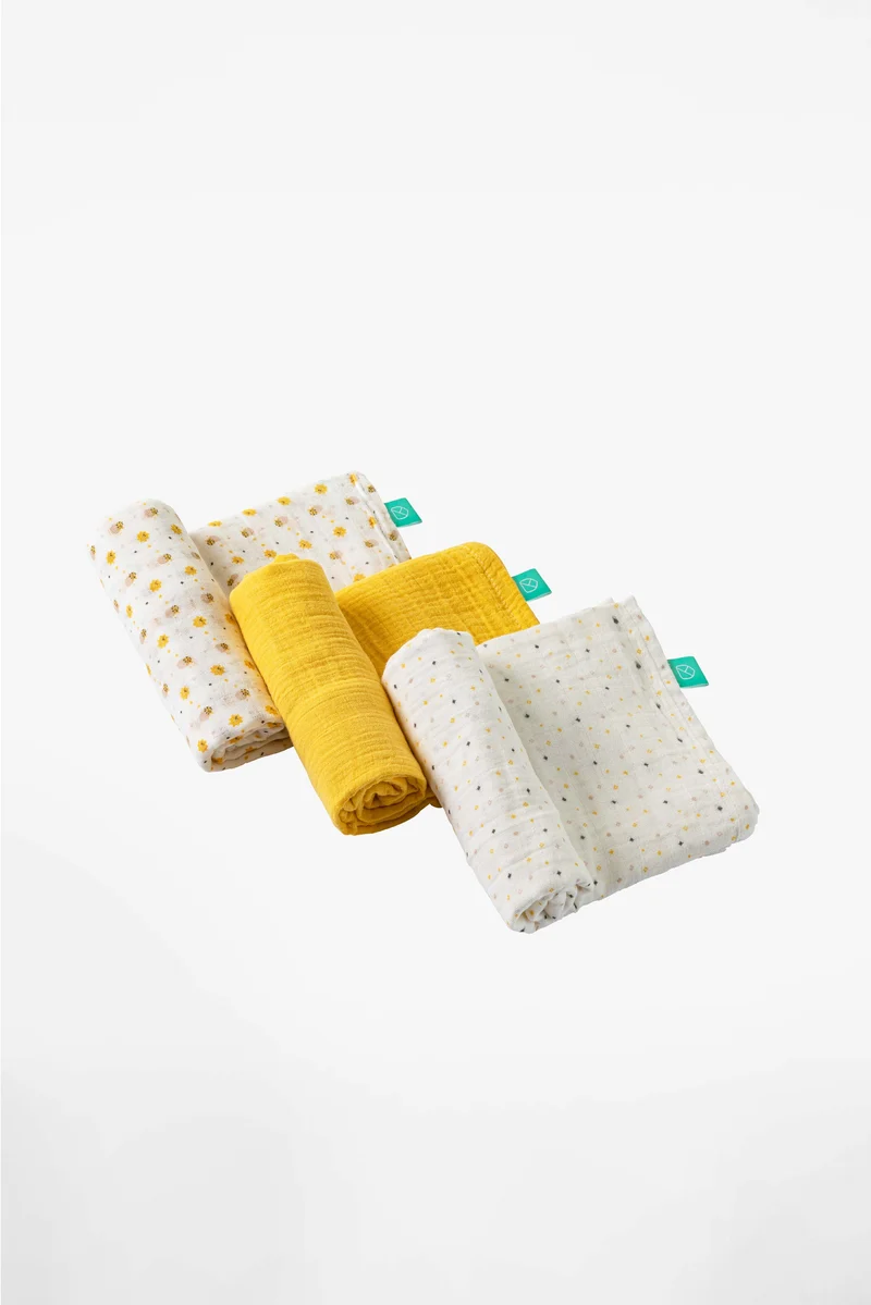 SOFT TOUCH 80x80 Newborn muslin cloths - Light Yellow