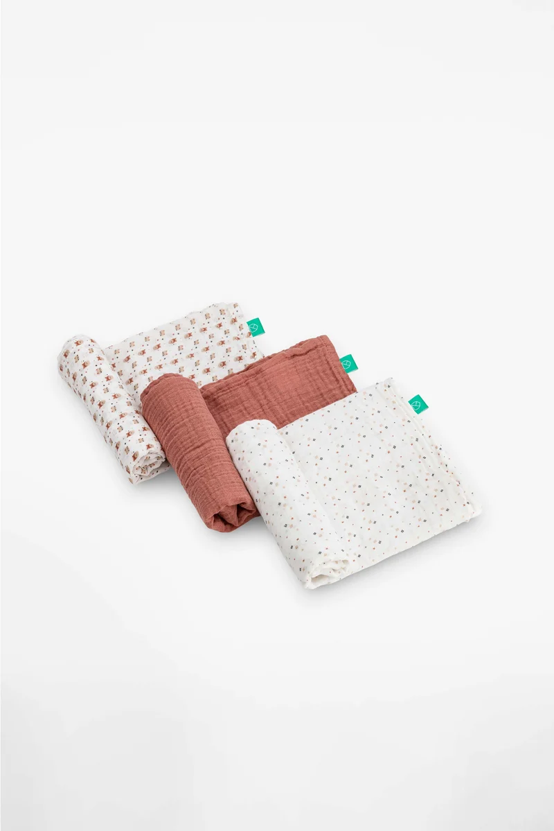 SOFT TOUCH 80x80 Newborn muslin cloths - Light Brown
