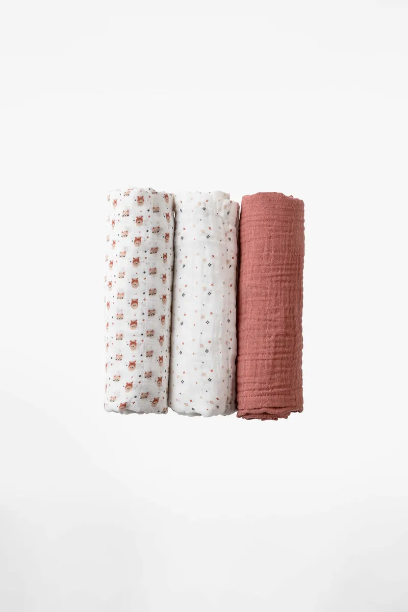 SOFT TOUCH 80x80 Newborn muslin cloths - Light Brown