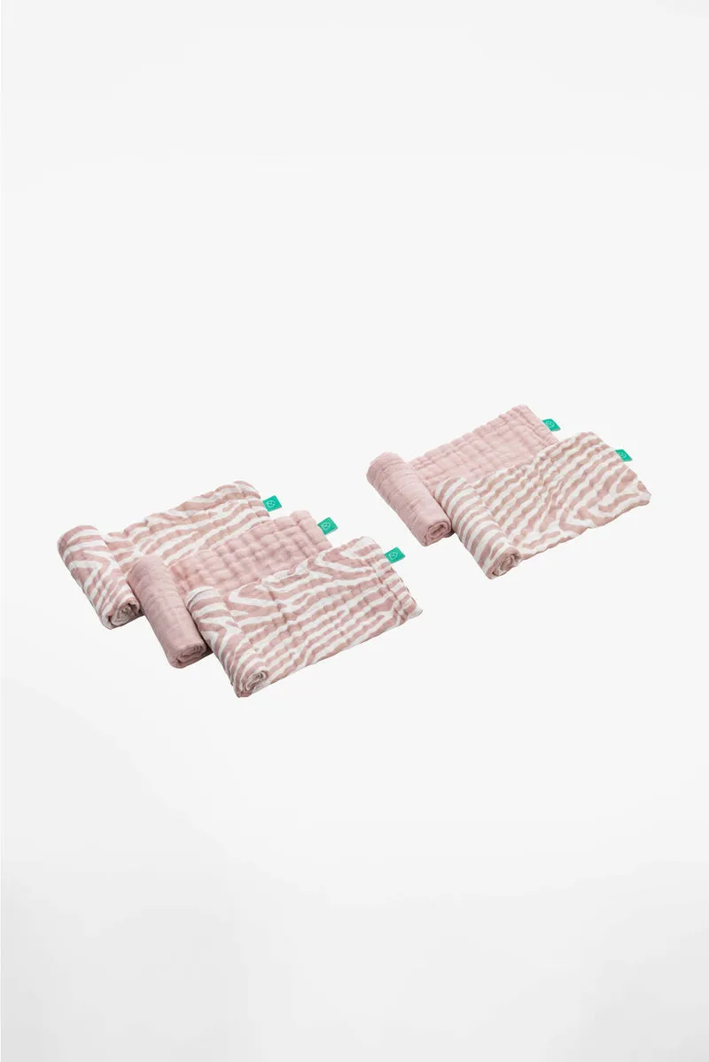 SOFT TOUCH 50x25 Newborn muslin cloths - Tiger Pink