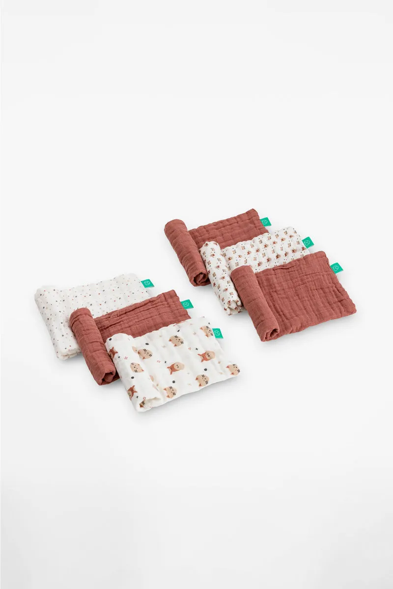 SOFT TOUCH 30X30 Newborn muslin cloths - Light Brown