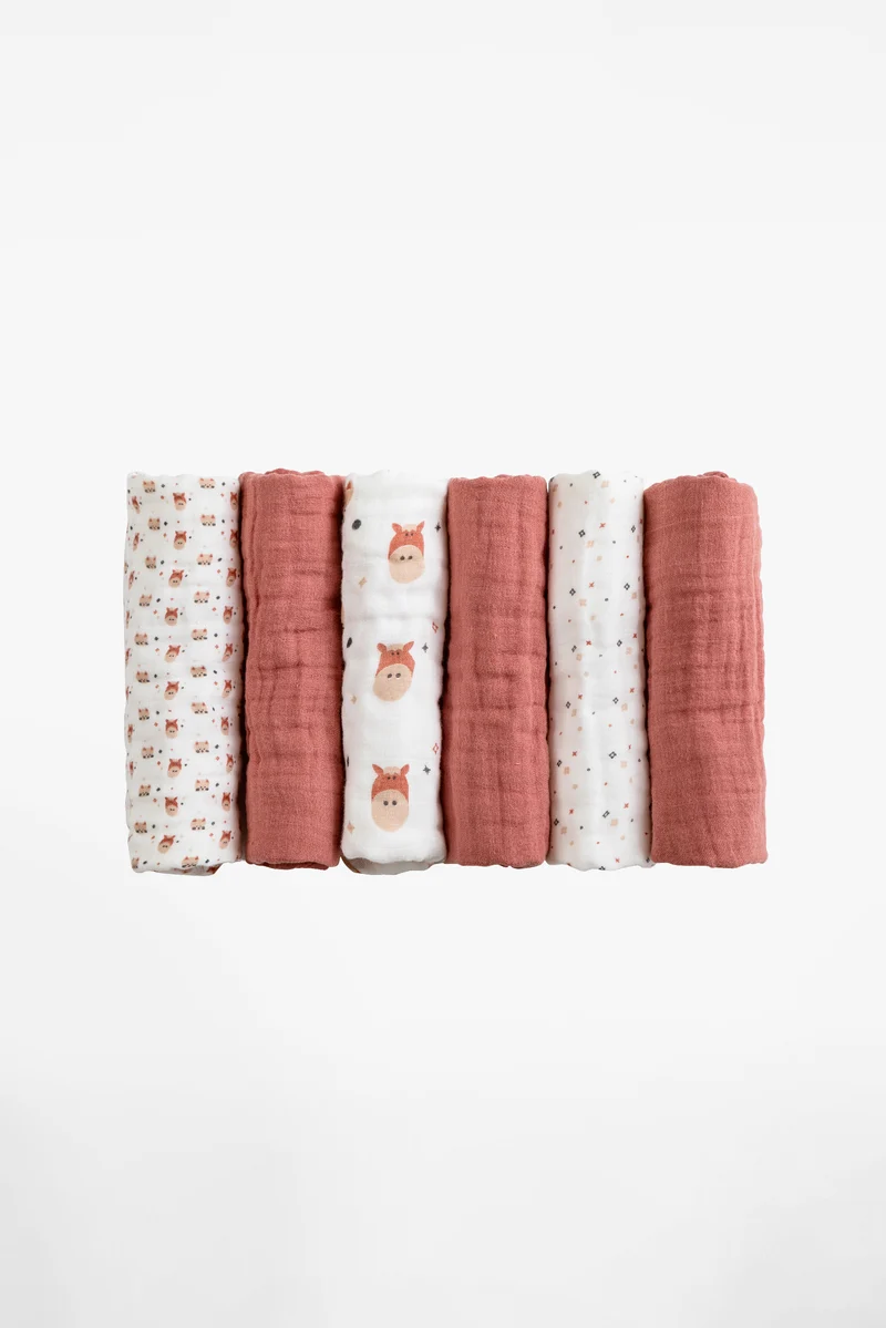 SOFT TOUCH 30X30 Newborn muslin cloths - Light Brown