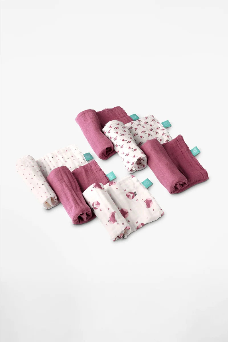 SOFT TOUCH 30X30 Newborn muslin cloths - Purple
