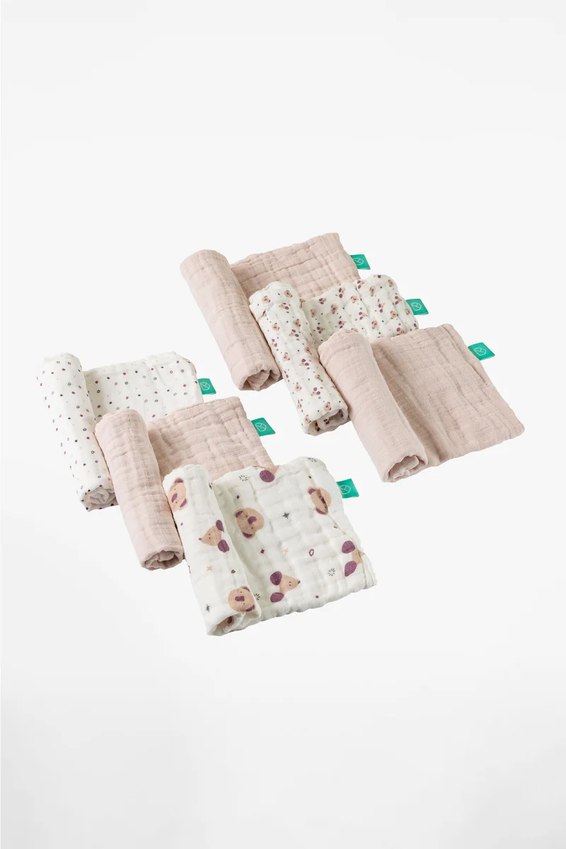 SOFT TOUCH 30X30 Newborn muslin cloths - Pink