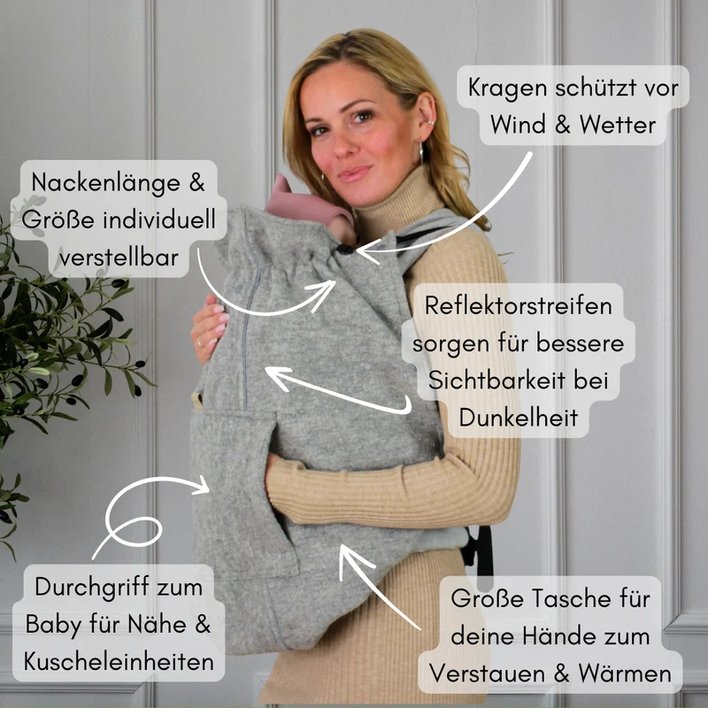 Tragecover Wollwalk hellgrau