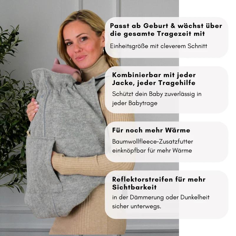 Tragecover Wollwalk hellgrau