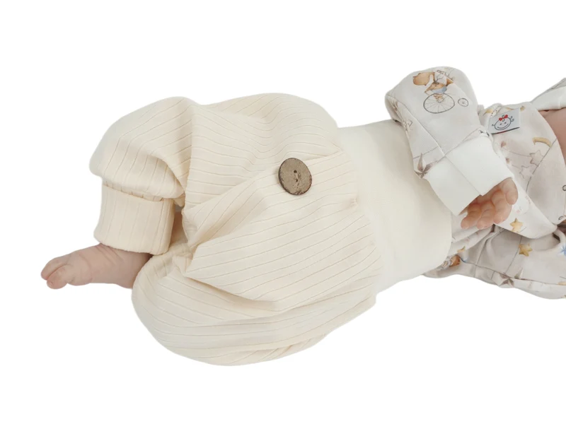 Coole Pumphose | Babyset creme – breite Rippe, kurz & lang bis Gr. 140 | Handmade