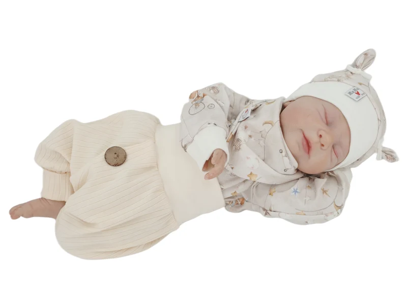 Coole Pumphose | Babyset creme – breite Rippe, kurz & lang bis Gr. 140 | Handmade