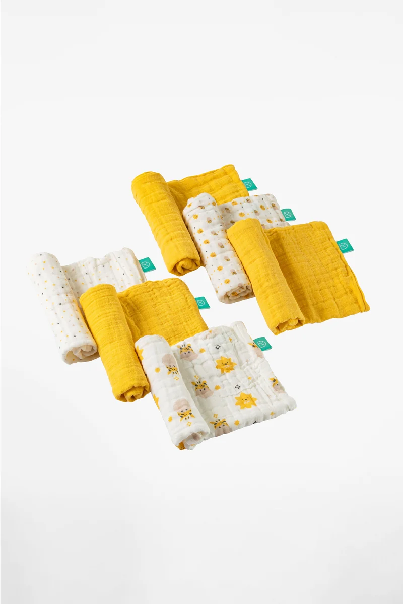 SOFT TOUCH 30X30 Newborn muslin cloths - Light Yellow