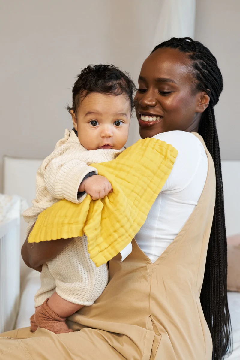 SOFT TOUCH 30X30 Newborn muslin cloths - Light Yellow