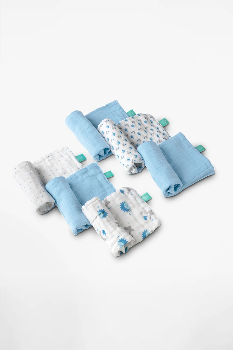 SOFT TOUCH 30X30 Newborn muslin cloths - Light Blue