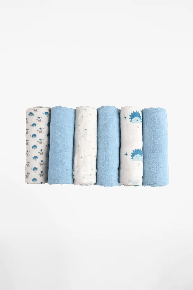 SOFT TOUCH 30X30 Newborn muslin cloths - Light Blue