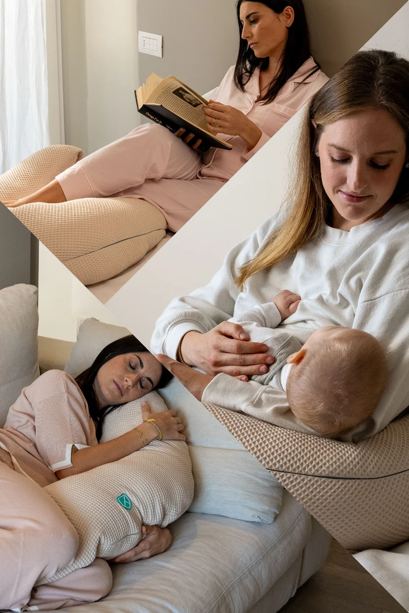 HUGS BAMBOO Pregnancy and Breastfeeding Pillow - Beige