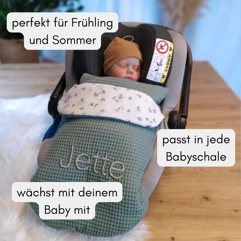 personalisierte Einschlagdecke Frühling & Sommer (Waffelpiqué & Jersey)