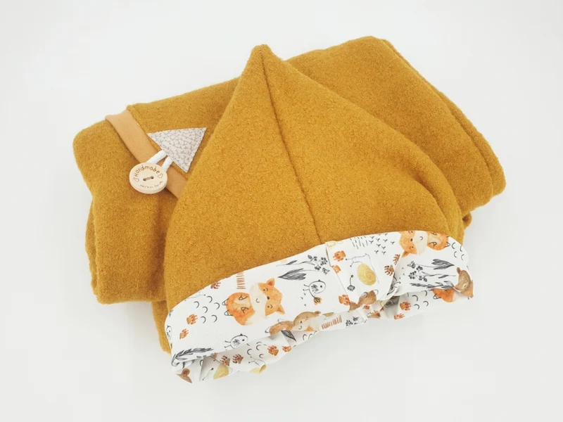 Walk - Overall Baby Kind von 50 bis 110 Designer Waldtiere Senfgelb Gelb Walkoverall Walk W21 von Atelier MiaMia