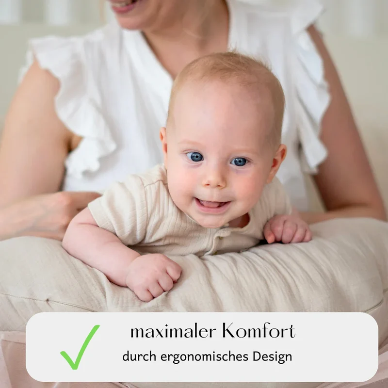 Musselin Stillkissen beige - für entspanntes Stillen