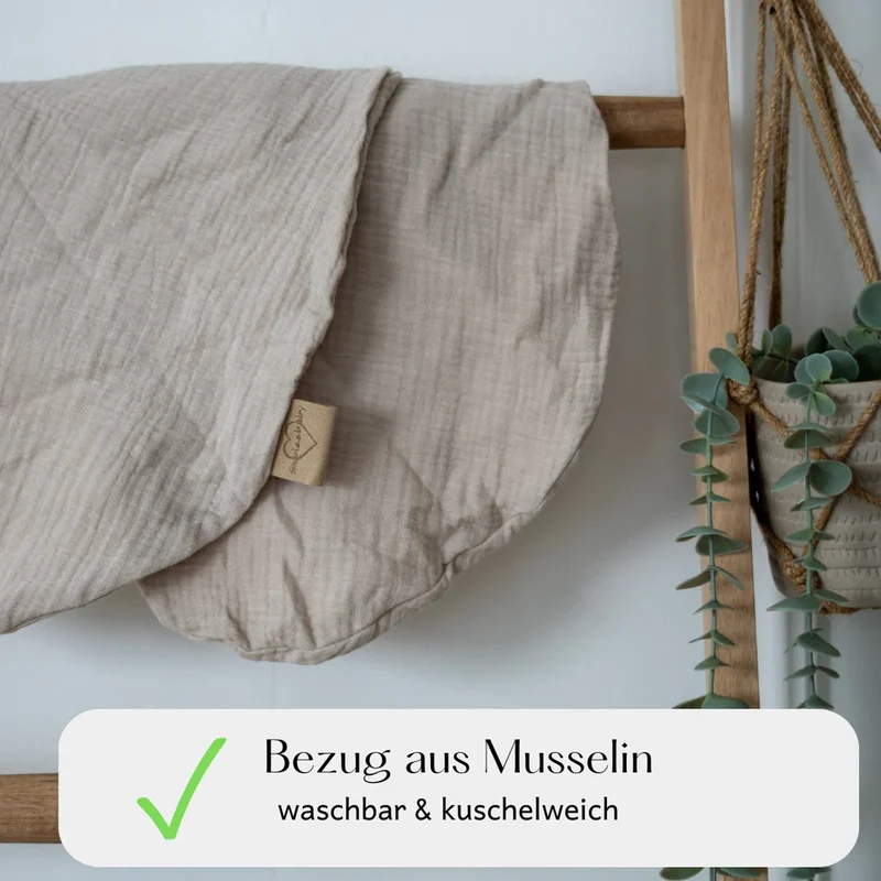 Musselin Stillkissen beige - für entspanntes Stillen