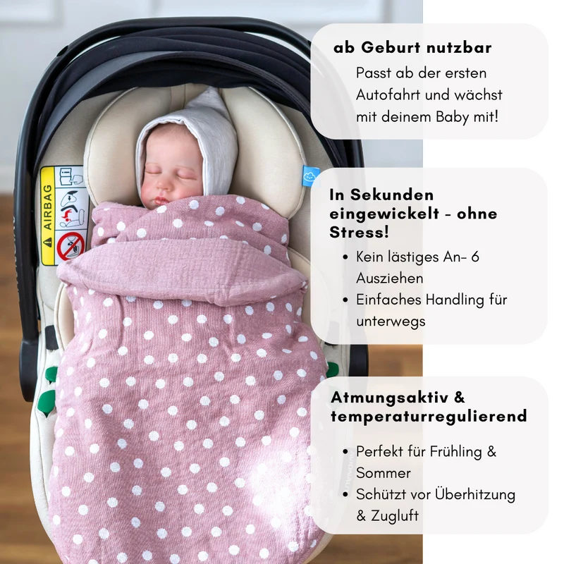 Einschlagdecke - Dots rose